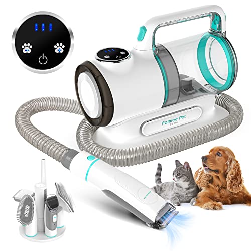 (2023 Upgrade)Famree Pet Grooming Vacuum for Dogs, 6 in 1 Pet Grooming Kit & Vacuum Powerful Suction 99% Pet Hair, Detachable Dog Brush Vacuum for Shedding, Professional Grooming Vacuum for Dogs&Cats