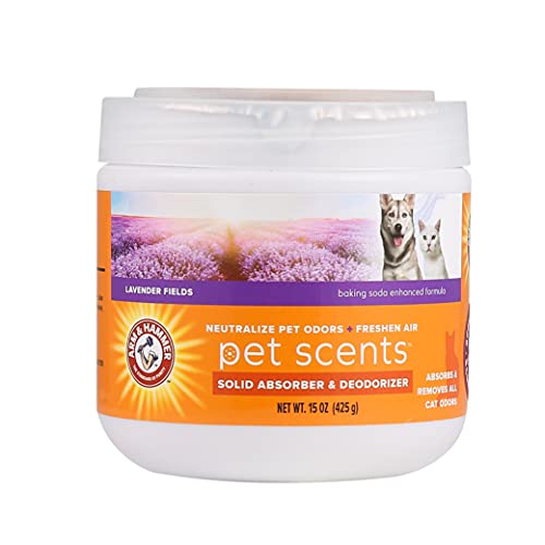 Arm & Hammer For Pets Scents Solid Gel Deodorizer in Lavender Fields Scent | Room Deodorizer for Homes with Pets, Odor Removing Gel for Pet Smells, 15 Ounces