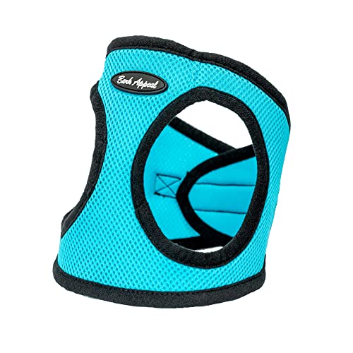 Bark Appeal Step-in Dog Harness, Mesh Step in Dog Vest Harness for Small & Medium Dogs, Non-Choking with Adjustable Heavy-Duty Buckle for Safe, Secure Fit – (Medium, Aqua Blue)