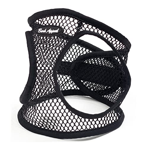 Bark Appeal Step-in Dog Harness, Mesh Step in Dog Vest Harness for Small & Medium Dogs, Non-Choking with Adjustable Heavy-Duty Buckle for Safe, Secure Fit – (Medium, Black Netted)