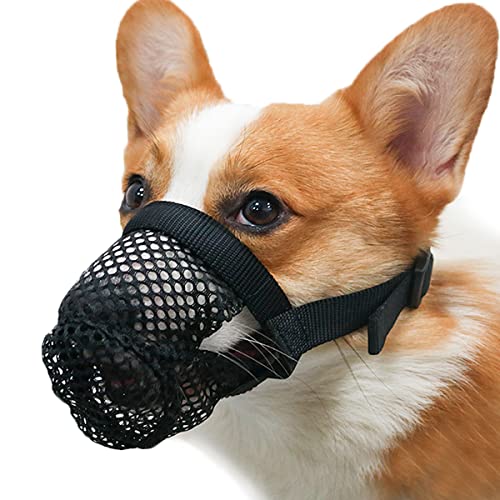 Breathable Mesh Dog Muzzle, Poisoned Bait Protective Muzzle for Dogs to Prevent Biting and Barking