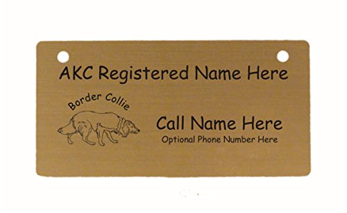 C1831 Border Collie Crouching Crate Tag Personalized with Your Dog's Name