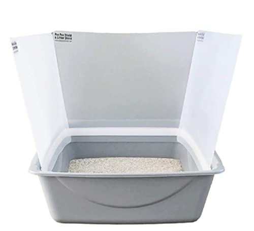 Cat Litter Box Pee Shields - 3 Pack - The Original - Helps Prevent Litter Scatter, Overspray for Those Cats Who Pee Up High. Constructed of Quality Materials. Litter Box Not Included