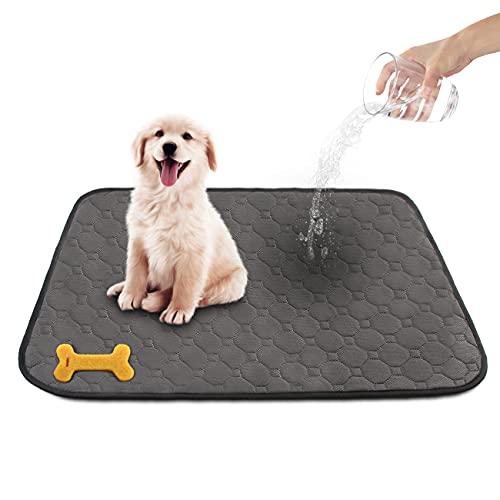 Chew Proof Dog Crate Pad for Dogs, Puppy Crate Training Pad Mat, 26x20in Super Fast Absorbent Reusable Waterproof Anti-Slip Dog Crate Pad Pet Pee Pads by MEIJIEM