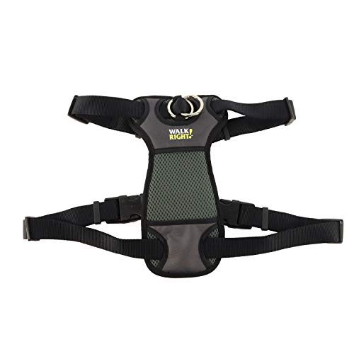 Coastal Pet Walk Right Front - Connect No More Pull Padded Dog Harness - Black SML (16"-24")