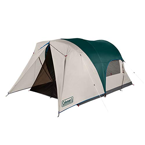 Coleman Cabin Camping Tent with Screened Porch, 4/6 Person Weatherproof Tent with Enclosed Screened Porch Option, Includes Rainfly, Carry Bag, Extra Storage, and 10 Minute Setup