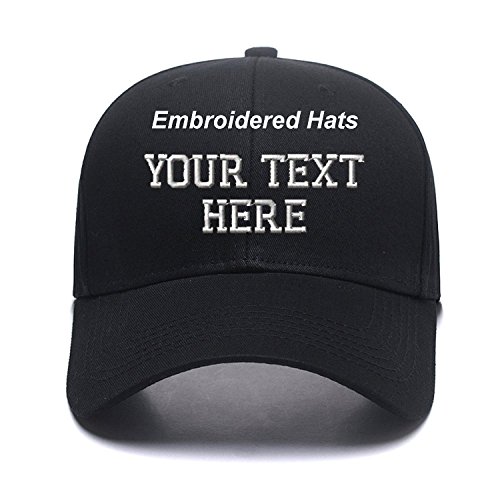 Custom Embroidered, Your Own Text Curved Bill Hip Hop Snapback Baseball Hats Black