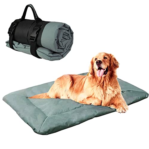 Dog Beds for Large Medium Dogs Pet Outdoor Dog Bed Mat Mattress Waterproof& Portable &Chew Proof Oxford Fabric Dog Cot Dog Crate Pad for Kennel Camping Travel SOFE Couch Indoor, Size 36 x 24 Inch