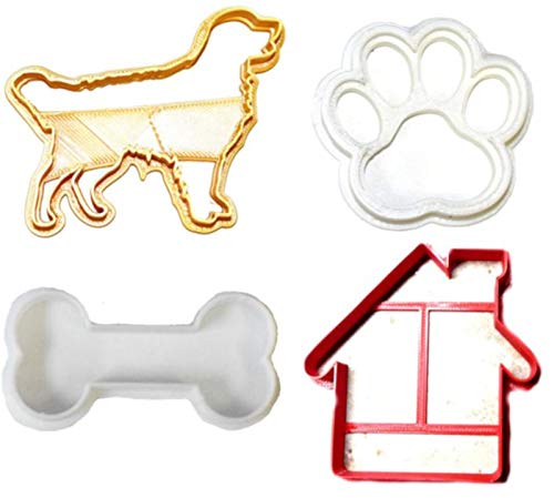 DOGHOUSE DOG HOUSE PUPPY PAW PRINT BONE DOGSHED KENNEL RESCUE PET SHELTER SET OF 4 SPECIAL OCCASION COOKIE CUTTERS 3D PRINTED MADE IN USA PR1265