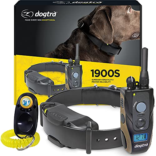 Dogtra 1900S Remote Training E-Collar - 3/4 Mile Range - Electronic Dog Training Collar, Waterproof, Rechargeable, High-Output, Adjustable Levels, Vibration, Obedience, Hunting, K-9, Stubborn Dogs