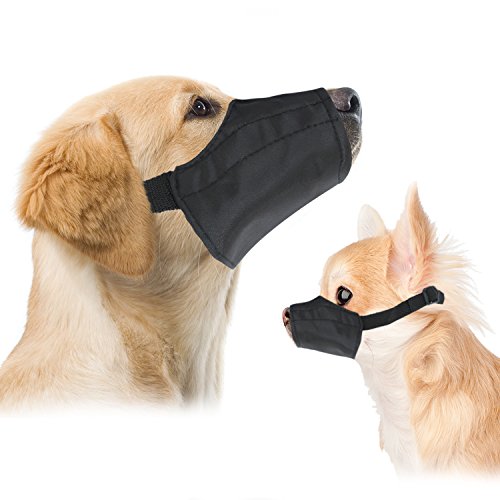 Downtown Pet Supply - Quick-Fit Dog Muzzle for Grooming - Pet Care & Dog Grooming Supplies - Soft Nylon Muzzle with Safety Buckle - Size 1 - Muzzle for Small Dog