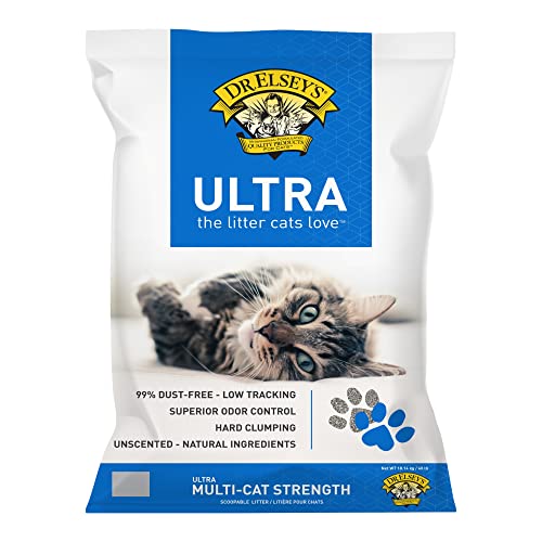Dr. Elsey’s Premium Clumping Cat Litter - Ultra - 99.9% Dust-Free, Low Tracking, Hard Clumping, Superior Odor Control, Unscented & Natural Ingredients