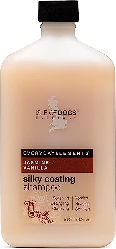 Everyday Isle of Dogs Silky Coating Dog Shampoo for Yorkies,Beagles and Spaniels (16.9 oz/Jasmine and Vanilla)