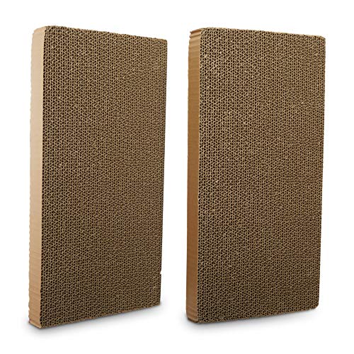 EveryYay Scratchin' The Surface Double-Wide Cardboard Refills for Cat Scratchers, 18" L X 9" W X 1.75" H, Pack of 2