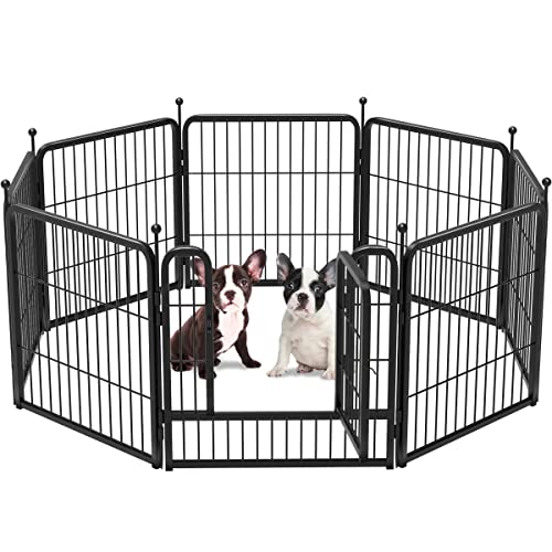 FXW Rollick Dog Playpen Designed for Camping, Yard, 24" Height for Puppies/Small Dogs, 8 Panels