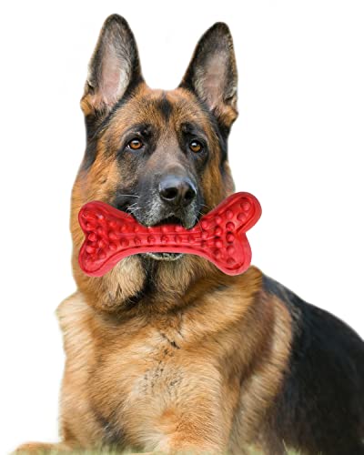 German Shepherd Dog Chew Toys for Aggressive Chewers,Indestructible Beef Flavored Tough Durable Dog Bone Toy Natural Rubber Teeth Cleaning Chews for Large/Medium Dogs …