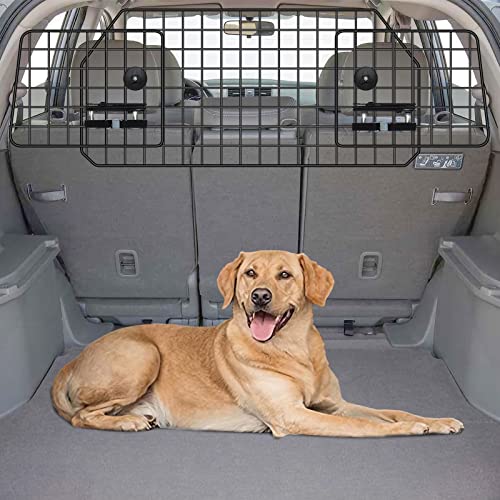 Gtongoko Dog Car Barriers for SUVs, Vehicles, Cars, & Trucks, Adjustable Heavy-Duty Wire Mesh Pet SUV Barriers Universal-Fit, Car Accessories Safety Travel, 2 Elastic Ropes Included