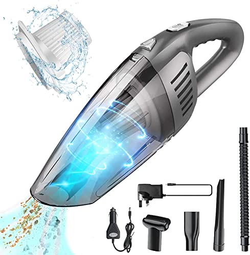 Handheld Vacuums Cordless, 8000Pa Powerful Suction Portable Hand Car Vac, 120W Rechargeable Lightweight Wet Dry Car Vacuum Cleaner for Pet Hair, Home, and Car Cleaning, Up to 30 Mins Runtime