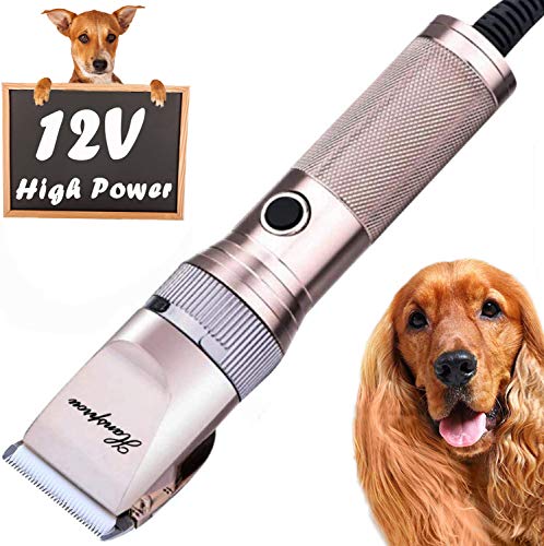 Hansprou Dog Shaver Clippers High Power Dog Clipper Low Noise Plug-in Pet Trimmer Pet Professional Grooming Clippers with Guard Combs Brush for Dogs Cats and Other Animal