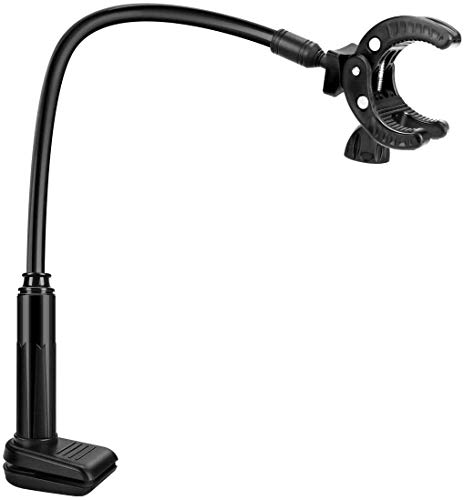 Ideashop Pet Hair Dryer Holder, 360 Degrees Rotatable Hands Free Pet Hair Dryer Stand Aluminium Magnesium Alloy Gooseneck Three-Jaw Bracket with Adjustable Clamp Mount for Dog Cat Grooming, Black
