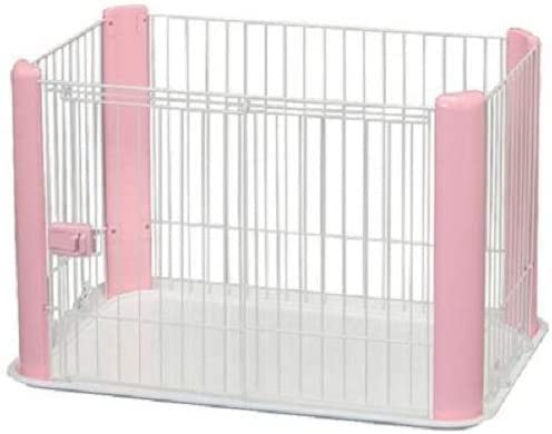 IRIS OHYAMA, Indoor Dog/Puppy playpen with Base, Sliding Door with Latch, Hooks for Easy Assembly, for Dog - Pet Circle CLS-960 - Pink