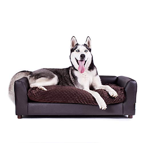 Keet Fluffy Deluxe Pet Bed, Chocolate, Large (40x23x13)