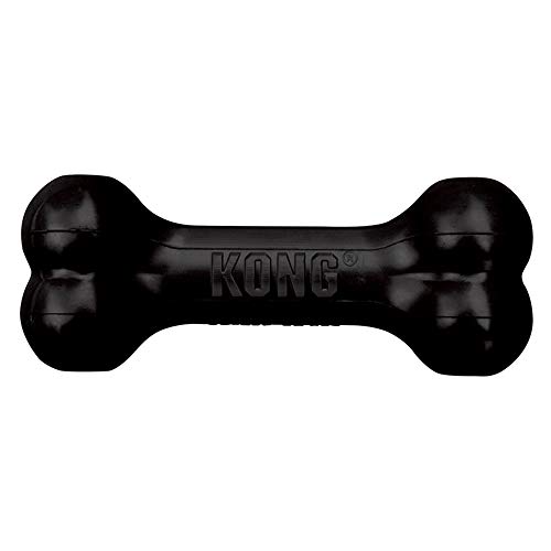 KONG Extreme Goodie Bone - Dental Dog Toy for Teeth & Gum Health - Enrichment Dog Chew Toy for Aggressive Chewers - Rubber Dog Bone for Power Chewers - Dispensing Dog Treat Toy - Black - Medium Dogs