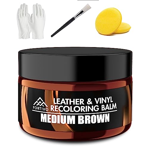 Leather Recoloring Balm, Leather Color Restorer for Couches, Leather Repair for Cat Scratches, Brown Leather Repair Balm, Leather Repair Kit for Car Seat, Liquid Leather Repair Kits for Couches