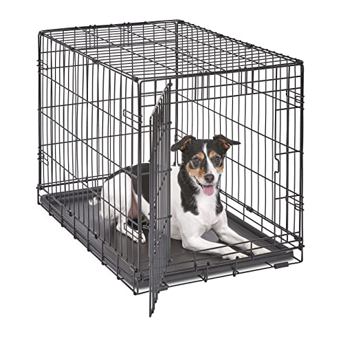 MidWest Homes for Pets Newly Enhanced Single & Double Door iCrate Dog Crate, Includes Leak-Proof Pan, Floor Protecting Feet , Divider Pane l & New Patented Features