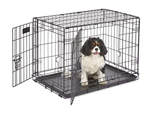 MidWest Homes for Pets Newly Enhanced Single & Double Door iCrate Dog Crate, Includes Leak-Proof Pan, Floor Protecting Feet, Divider Panel & New Patented Features