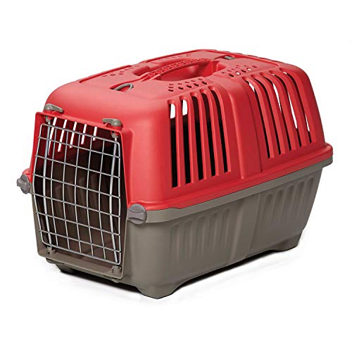 MidWest Homes for Pets Pet Carrier: Hard-Sided Dog Carrier, Cat Carrier, Small Animal Carrier in Red| Inside Dims 20.70L x 13.22W x 14.09H & Suitable for Tiny Dog Breeds