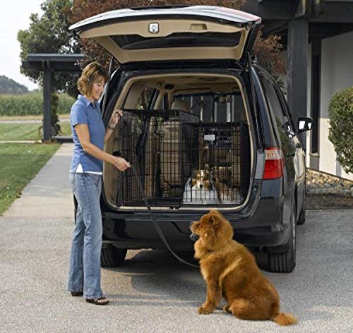 MidWest Homes for Pets Side-by-Side Double Door SUV Crate with Plastic Pan, 42-Inch by 21-Inch by 30-Inch