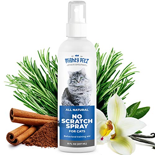 Mighty Petz Cat Repellent Spray for Furniture for Indoor and Outdoor Use – No Cat Scratching Spray – Alcohol Free Cat Deterrent – Cat Spray Behavioral Training Aid – Couch Protector, 8 oz