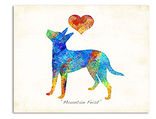 Mountain Feist Dog Breed Watercolor Art Print by Dan Morris