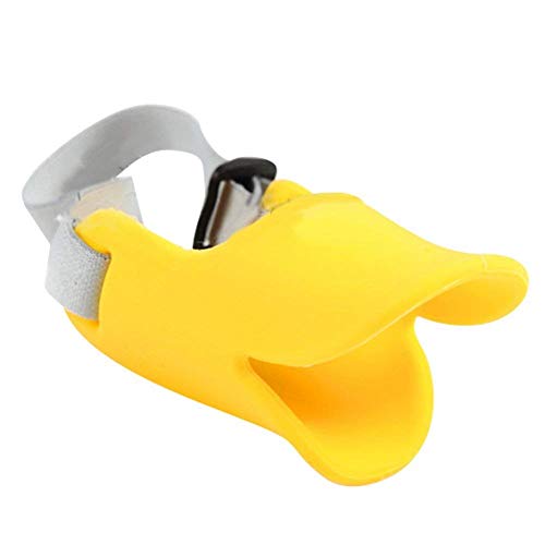 NACOCO Anti Bite Duck Mouth Shape Dog Mouth Covers Anti-Called Muzzle Masks Pet Mouth Set Bite-Proof (Yellow, M)