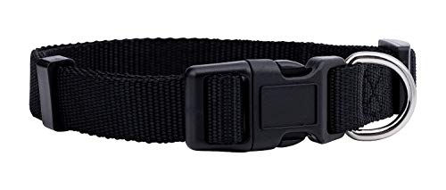 Native Pup Basic Nylon Dog Collar, Adjustable for Small, Medium, Large pet and Puppies Accessories, Cute Colors for Male, Female, boy, Girl, Puppy (Small, Black)