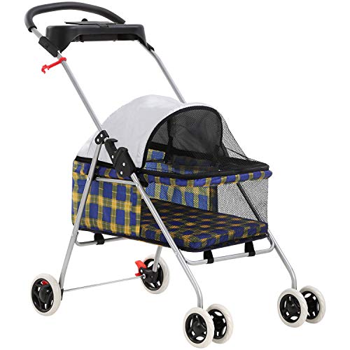 New Yellow Plaid Posh Pet Stroller