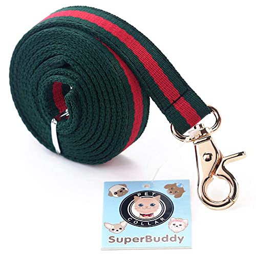 NISIYE Premium Dog Leash with Luxury Style, Soft Durable Dog Leashes, Walking Training Leash for Small Medium Big Large Dogs, Green Red, Dog Leash-Length 5 FT; Width 3/4 IN