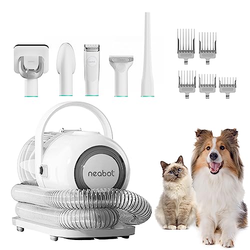 P1 Pro Pet Grooming Kit & Vacuum Suction 99% Pet Hair, Professional Grooming Clippers with 5 Proven Grooming Tools for Dogs Cats and Other Animals(Renamed to Neakasa)