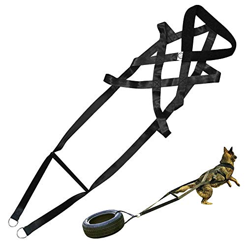 PET ARTIST Dog Sled Weight Pulling Training Harnesses for Large Work Dogs Behaviors Training, Dog Pulling Sledding Harnesses for Weight Pulling,Canicross,Ski-Joring Black