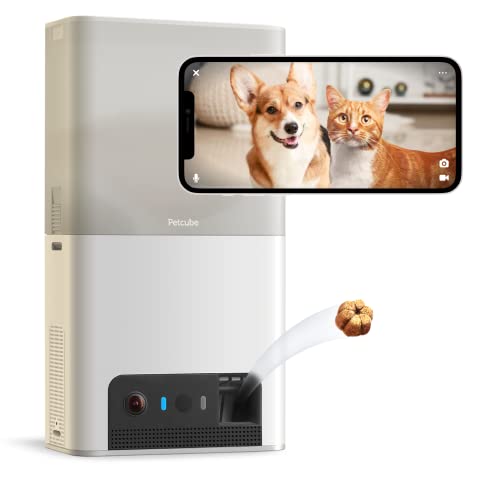 Petcube Bites 2 Lite Interactive WiFi Pet Monitoring Camera with Phone App and Treat Dispenser, 1080p HD Video, Night Vision, Two-Way Audio, Sound and Motion Alerts, Cat and Dog Monitor