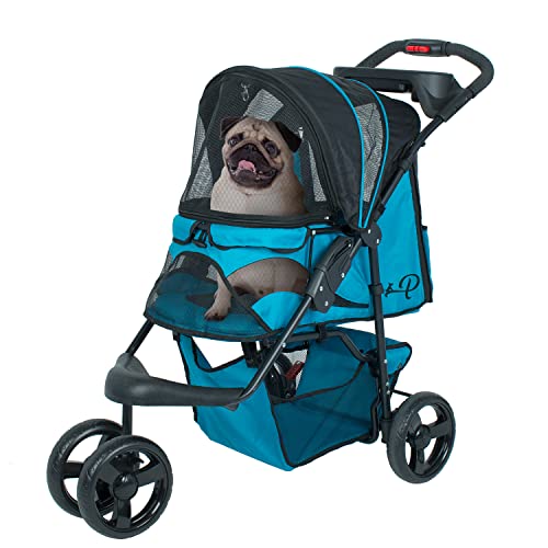 PETIQUE Mermaid Pet Stroller for Cats and Dogs, Ventilated Puppy Stroller, Ideal to Spoil Your Furry Best Friends, Chic and Functional Design, Foldable, Easy to Wash, Supports Up to 55 lbs, Mermaid