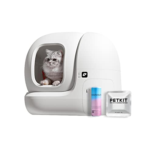 PETKIT Extra Large Self Cleaning Cat Litter Box for Multi Cats-76L, Automatic Cat Litter Box Strong Odor Eliminator, xSecure Integrated Safety Protection/APP Control Smart Cat Litter Box with Liner