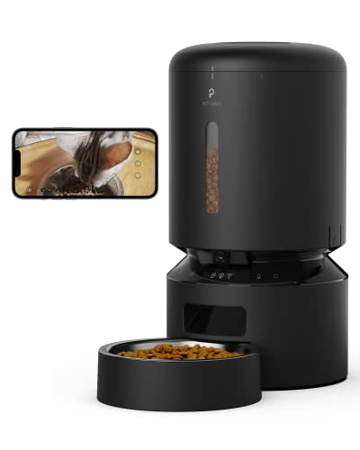 PETLIBRO Automatic Cat Feeder with Camera, 1080P HD Video with Night Vision, 5G WiFi Pet Feeder with 2-Way Audio, Low Food & Blockage Sensor, Motion & Sound Alerts for Cat & Dog Single Tray