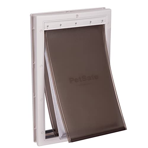 PetSafe Extreme Weather Energy Efficient Pet Door for Cats and Dogs - Insulated Flap System - Large - Plastic Frame,White