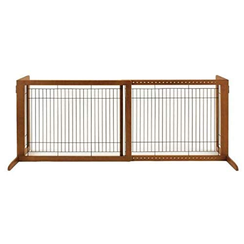 Richell Wood Freestanding Pet Gate, High-Large, Autumn Matte Finish