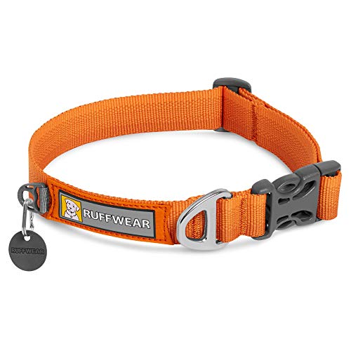 RUFFWEAR, Front Range Dog Collar, Durable and Comfortable Collar for Everyday Use, Campfire Orange, 11"-14"