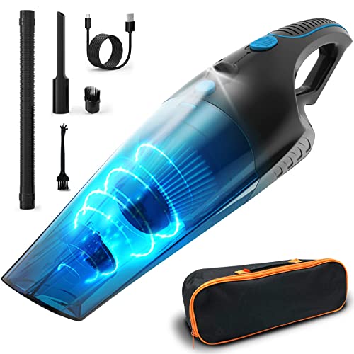 SEALON Handheld Vacuum Cordless, 10000PA Powerful Suction Handheld Vacuum Cleaner for Car & Home & Office Pets Hair Cat Litter Cleaning, Cordless Hand Held Vacuums, LED Lights, Type-C Fast Charging