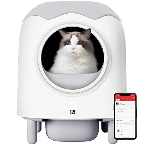 Self Cleaning Cat Litter Box, ABRCT Extra Large Automatic Smart Cat Litter Cleaning Robot Box for Multiple Cats with APP Remote Control, Intelligent Radar Safety Protection,Alerts, No More Scooping