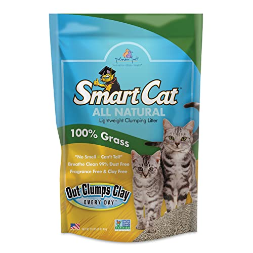 SmartCat All Natural Clumping Cat Litter, 20 Pound (320oz 1 pack) - Alternative to Clay and Pellet Litter - Chemical and 99% Dust Free - Unscented and Lightweight